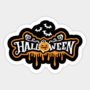 Halloween Pumpkin Scary Bats Sticker